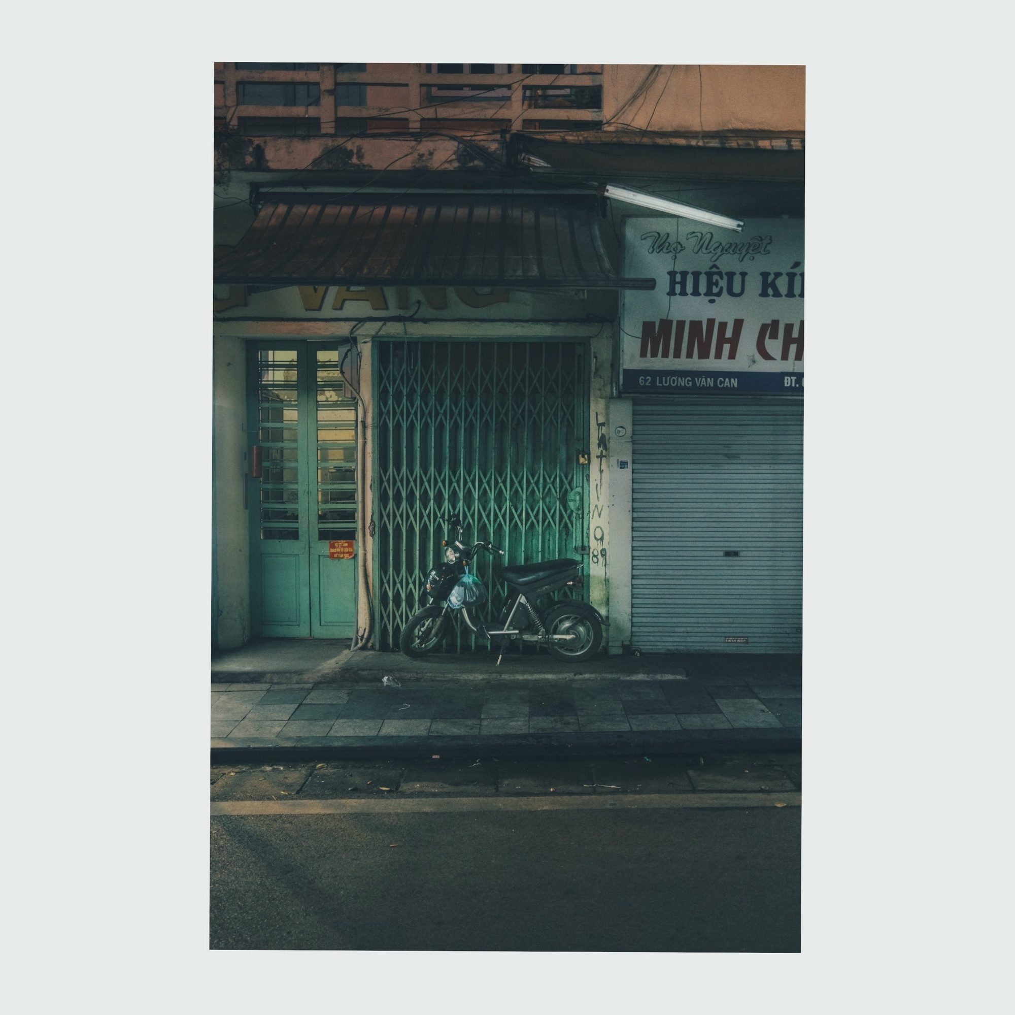 Shopfront at night, Vietnam